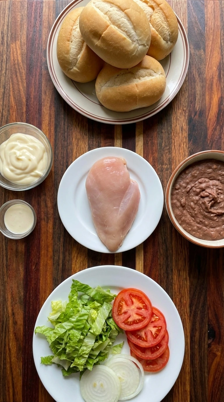 Ingredients for Chicken Torta Sandwich