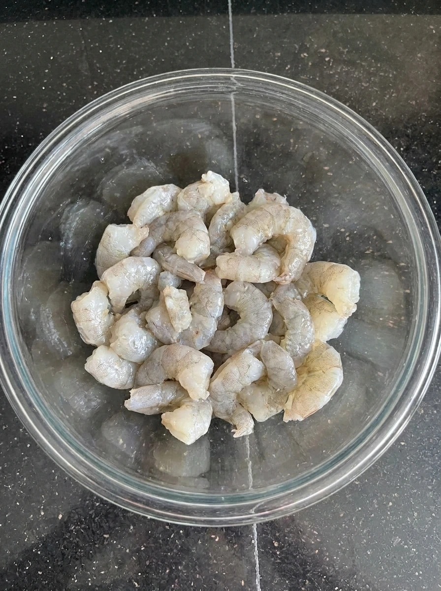 chopped raw shrimp pieces
