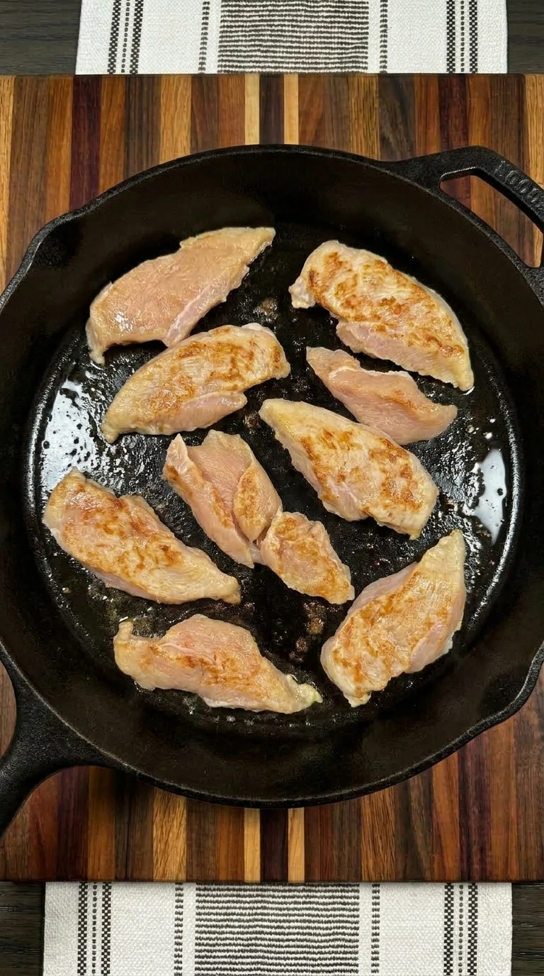 Cooking chicken pieces