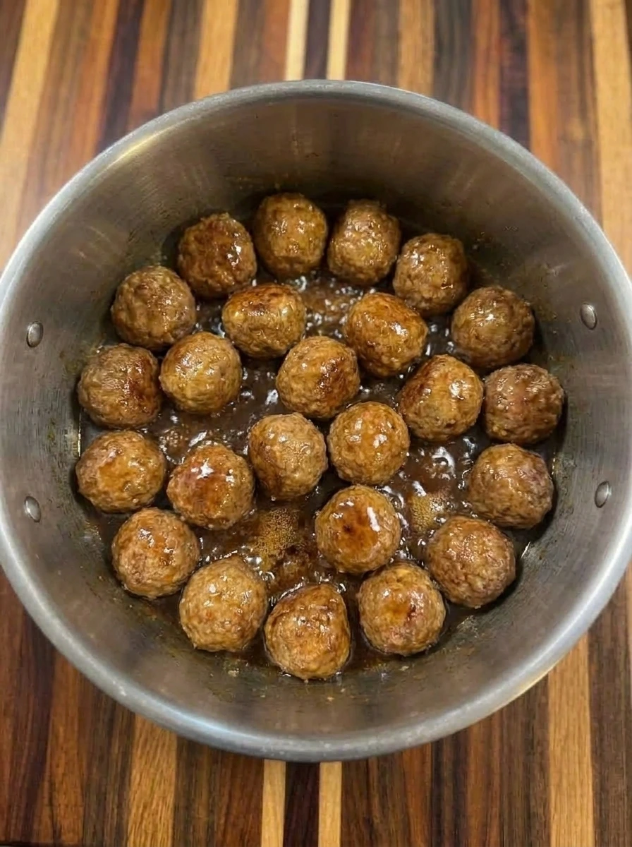 Cooking meatballs in garlic butter