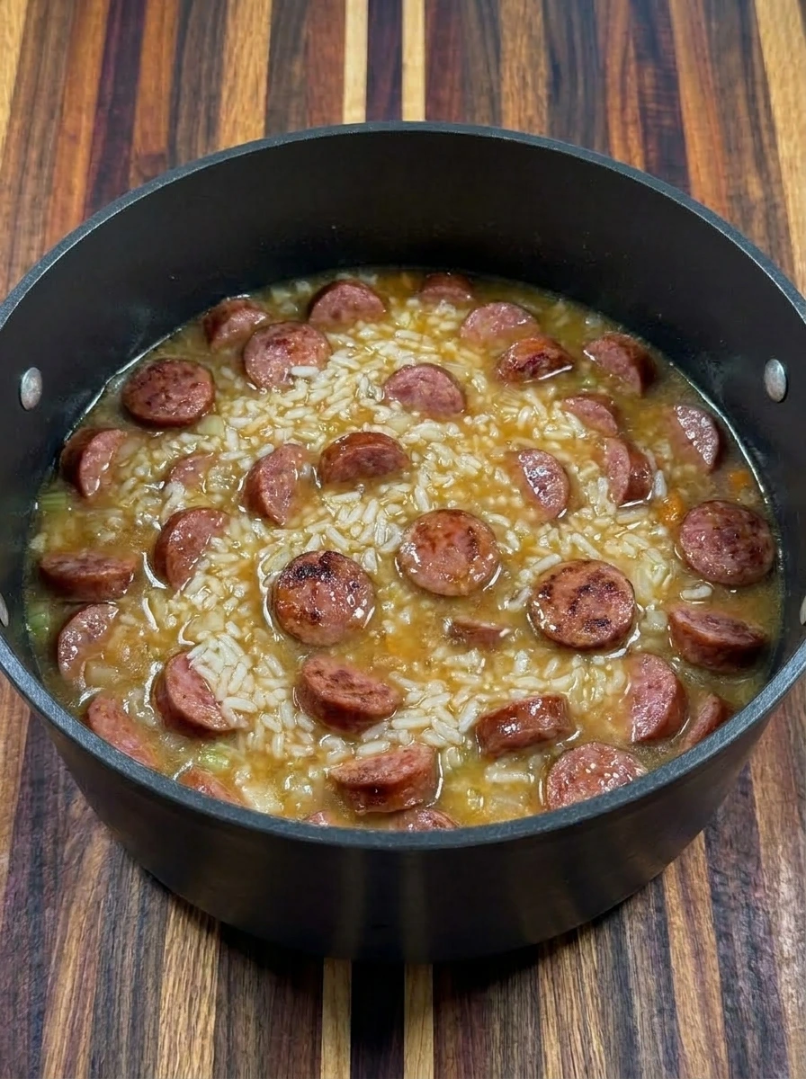 Rice cooked with sausage