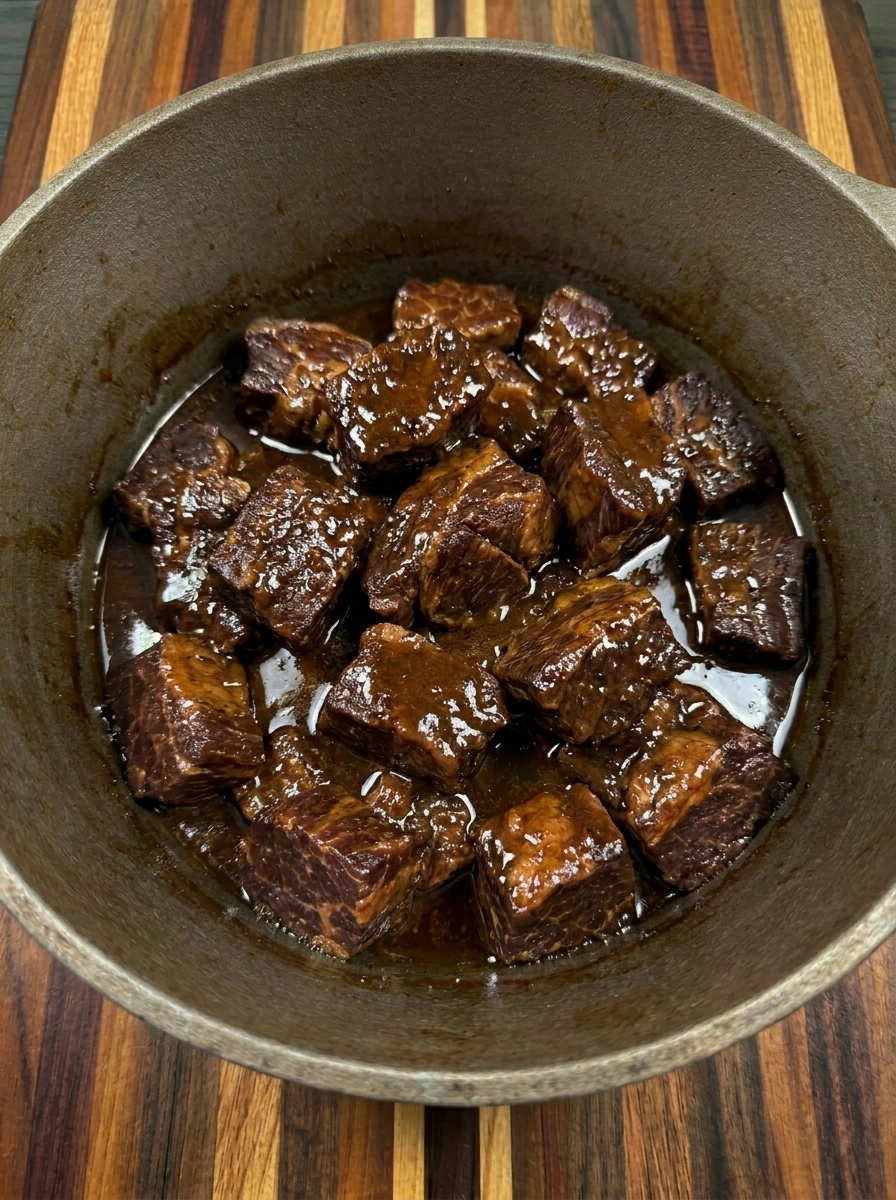 slow cooked steak bites