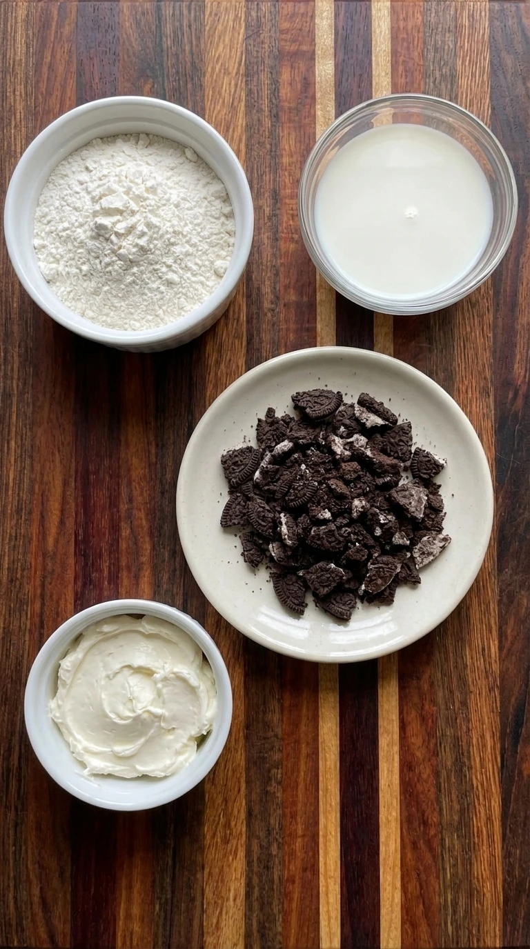 Ingredients for Cookies and Cream Cinnamon Rolls