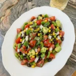 fresh cowboy caviar with beans corn and vegetables