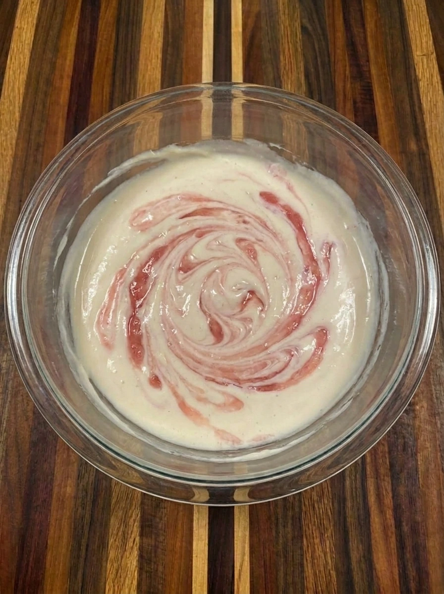 Rhubarb Crisp Ice Cream mix creamy base
