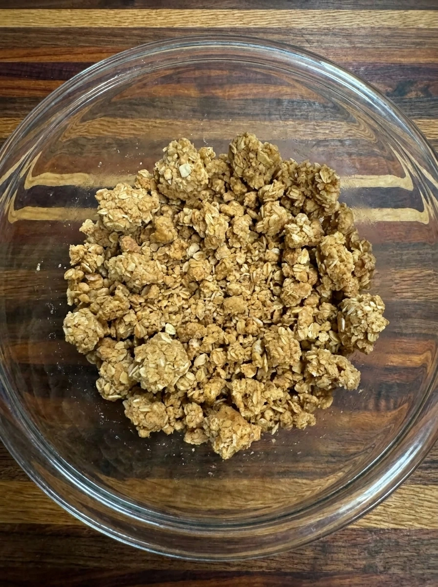 Rhubarb Crisp Ice Cream prepare crisp topping