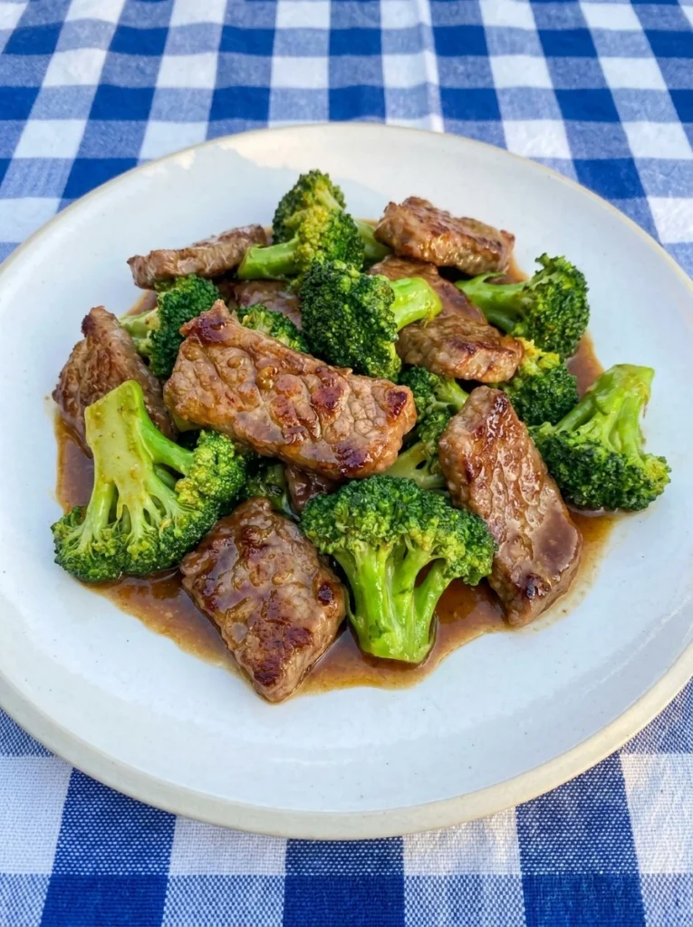 Crock Pot Beef and Broccoli served with tender beef and broccoli