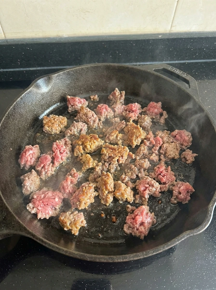 browned ground beef
