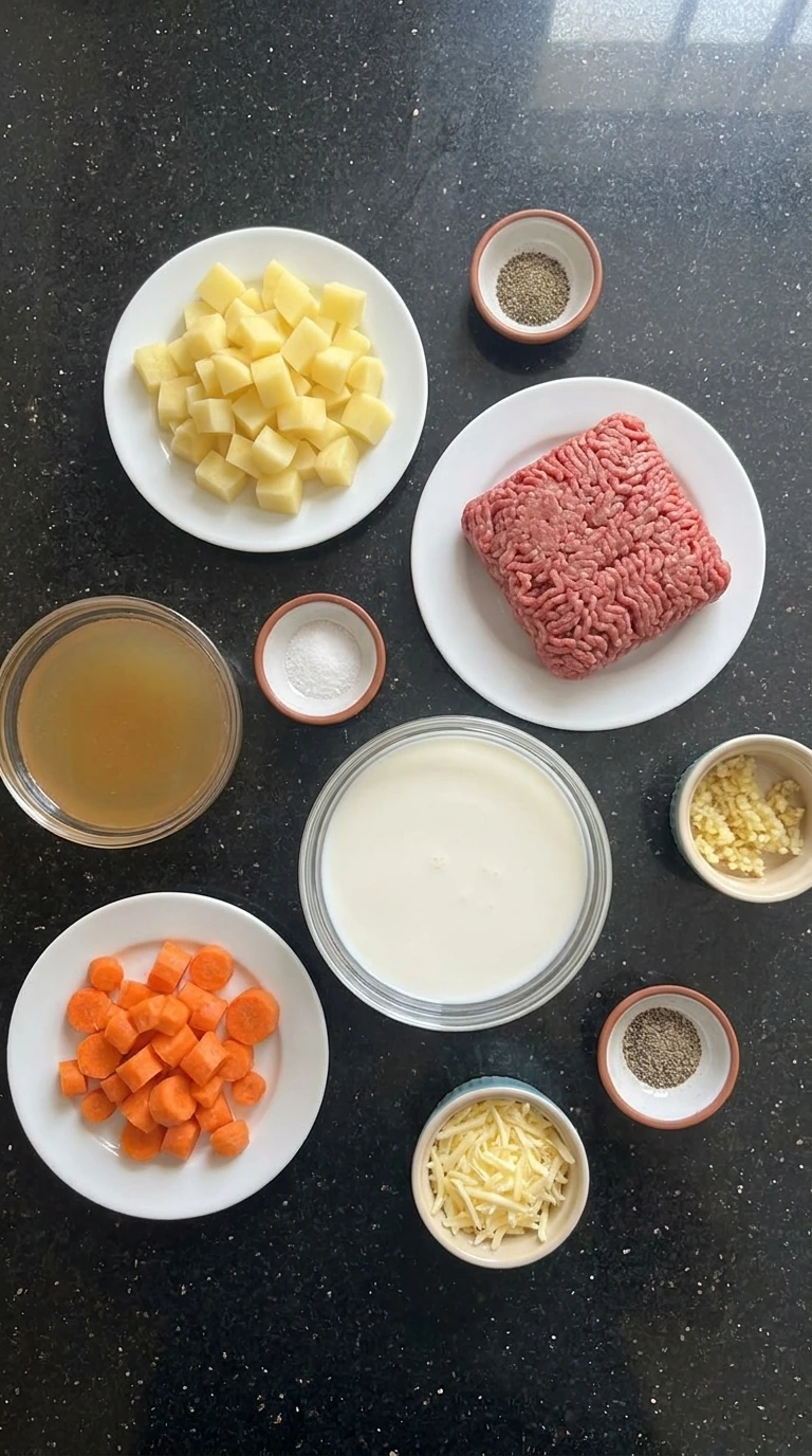 ingredients for cheeseburger soup