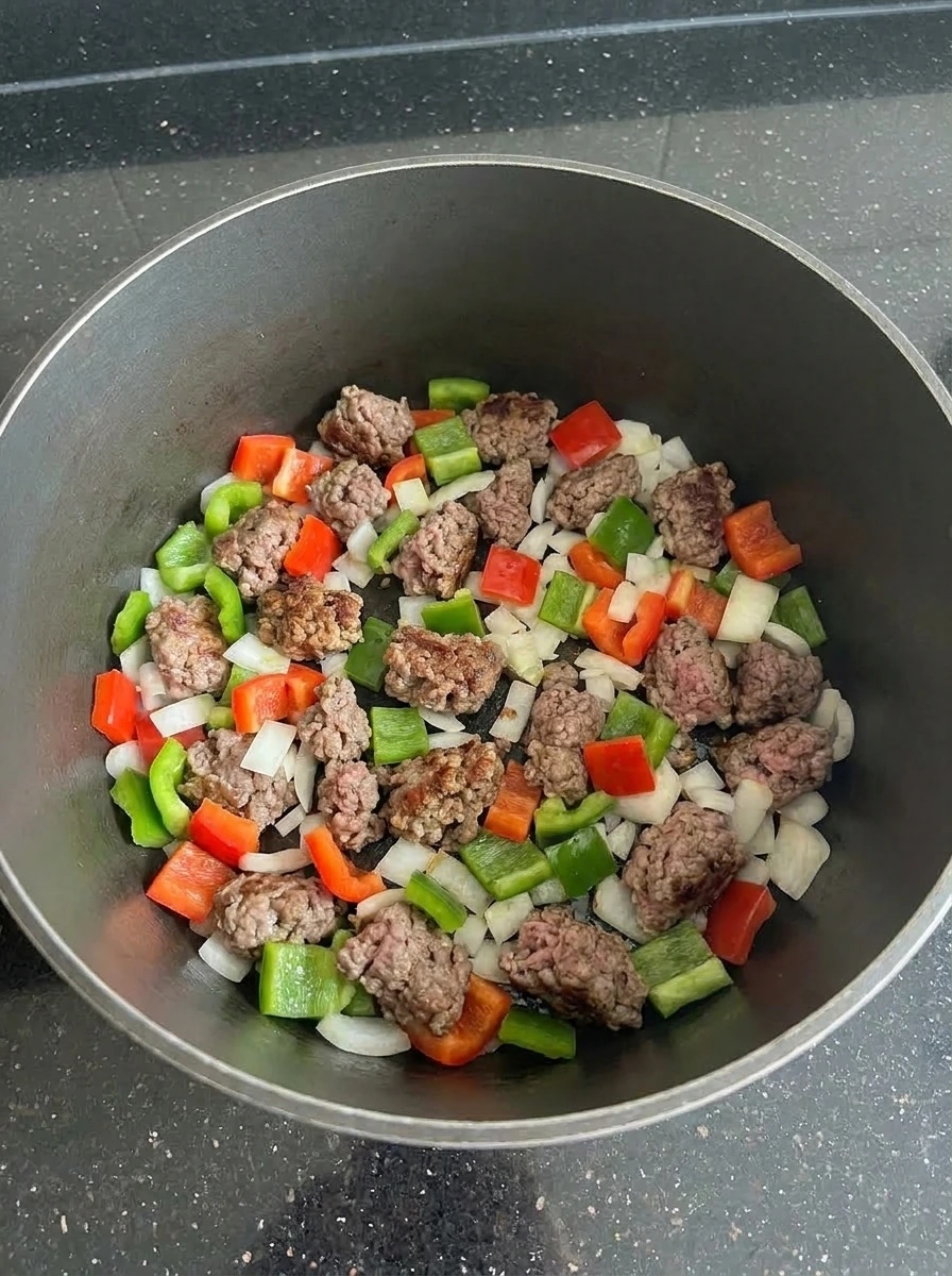 beef and vegetables combined