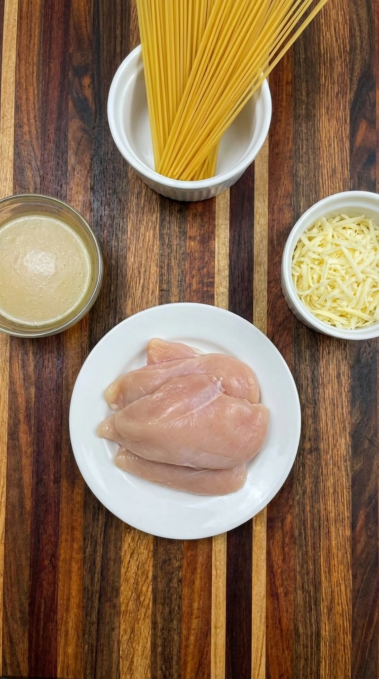 Ingredients for Crockpot Chicken Spaghetti