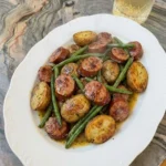 Crockpot Kielbasa and Green Beans finished dish