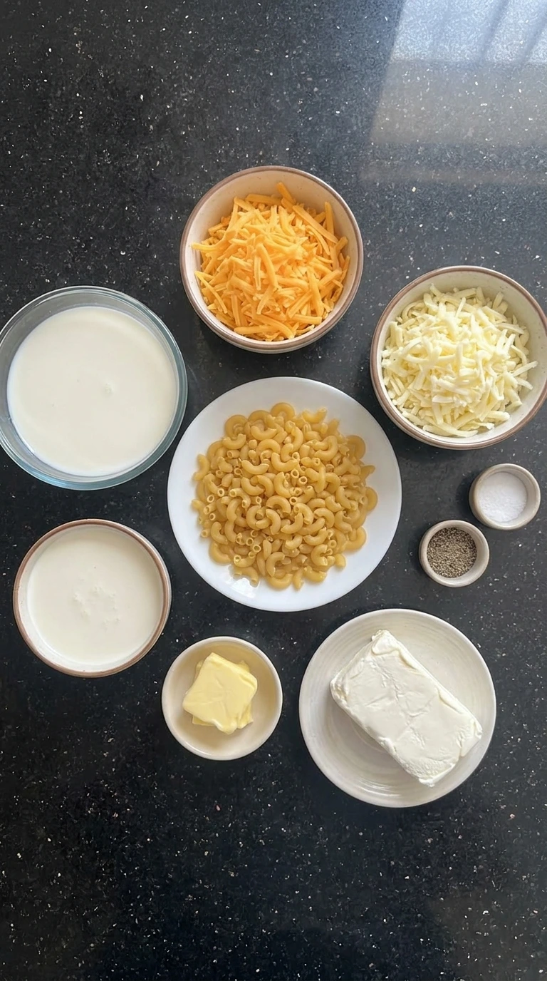 ingredients for crockpot mac and cheese
