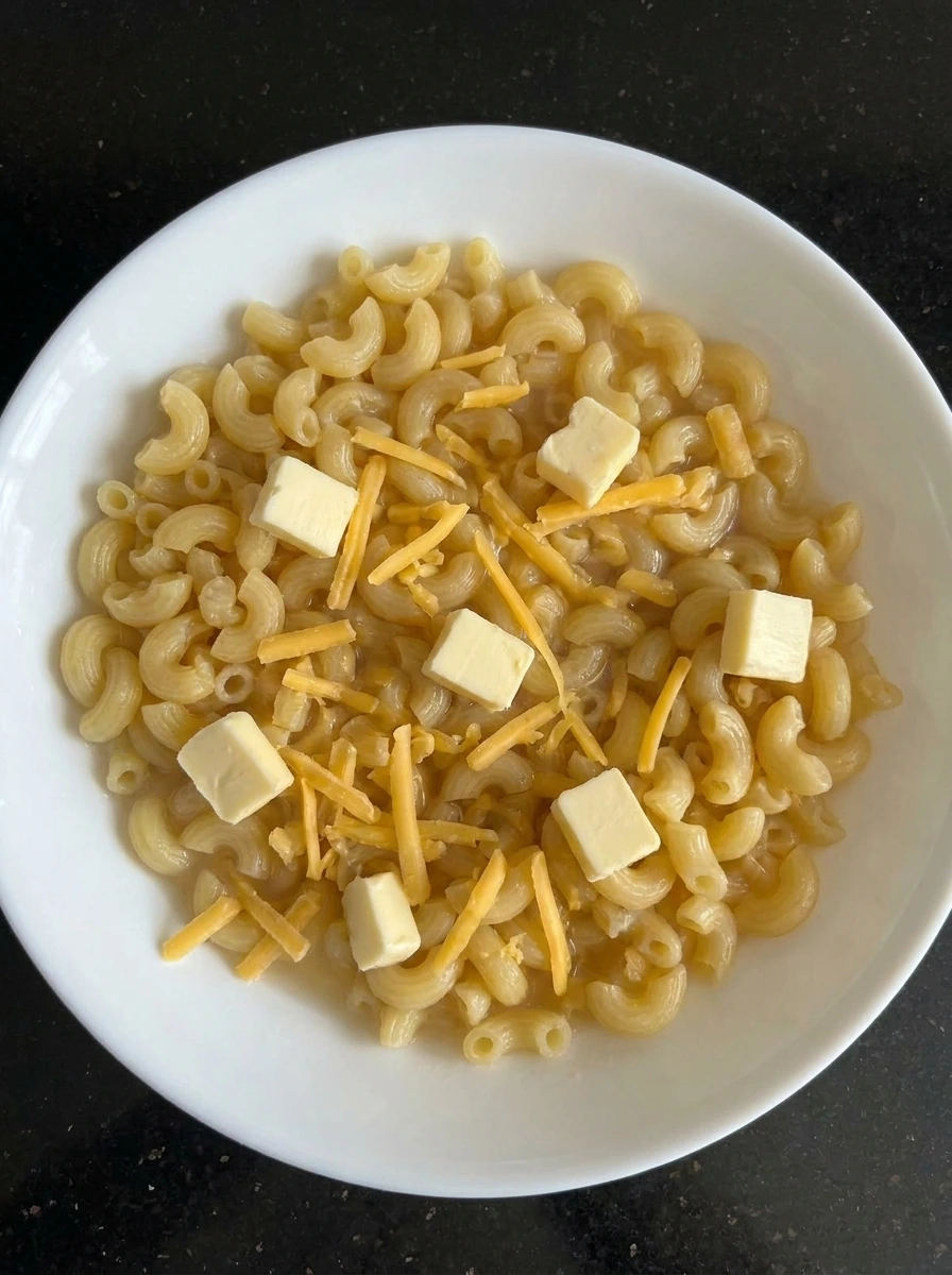 adding cheese to pasta
