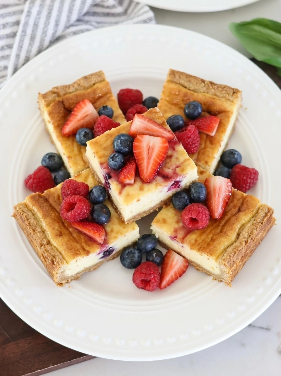 Berry cheesecake slices