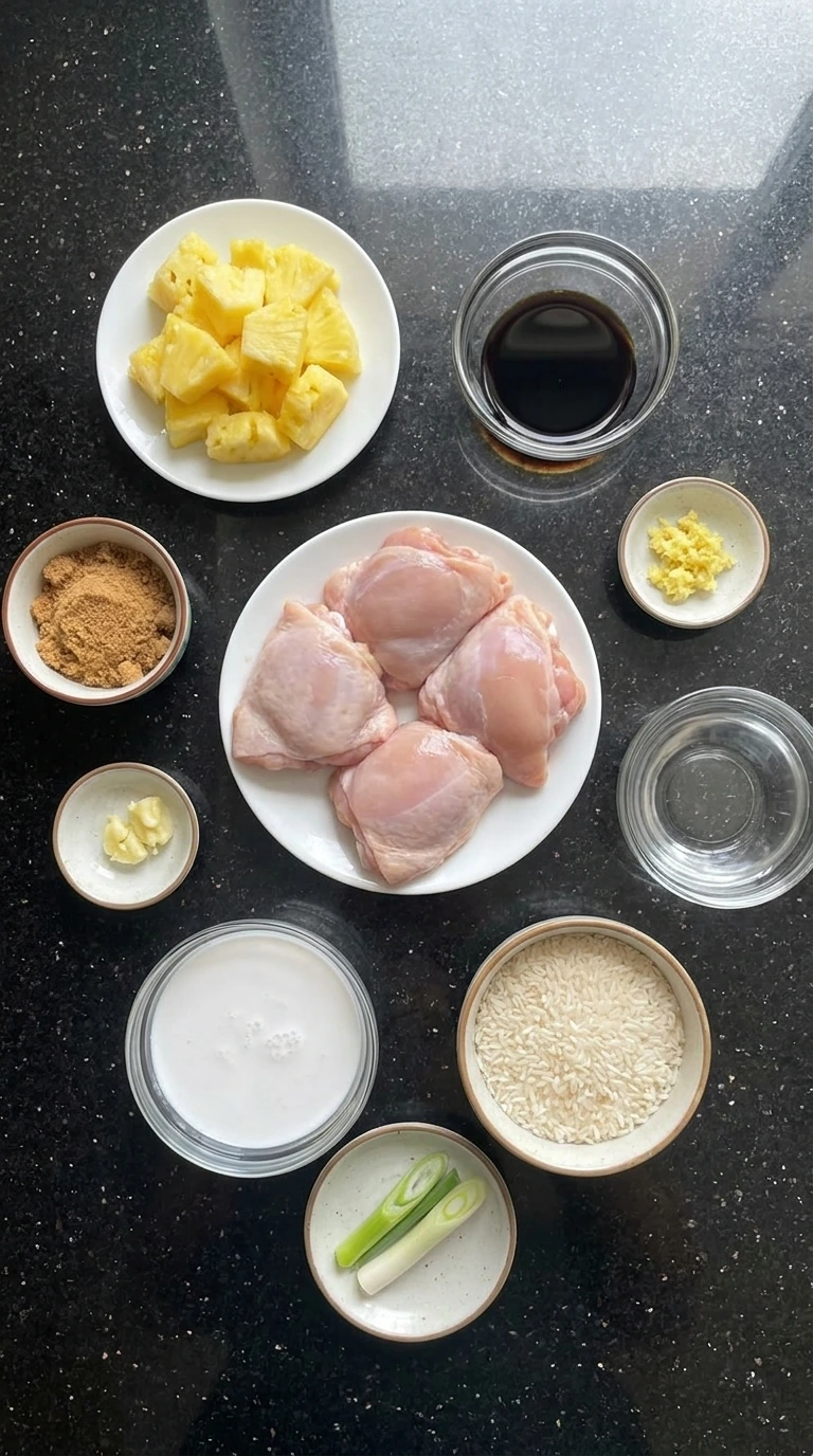 Ingredients for Hawaiian Chicken with Coconut Rice