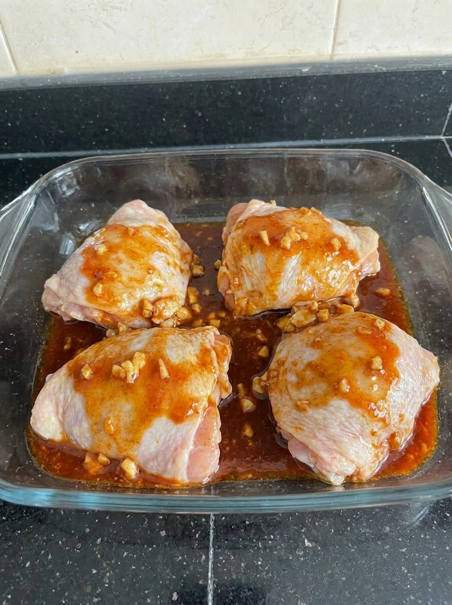 Chicken arranged in baking dish