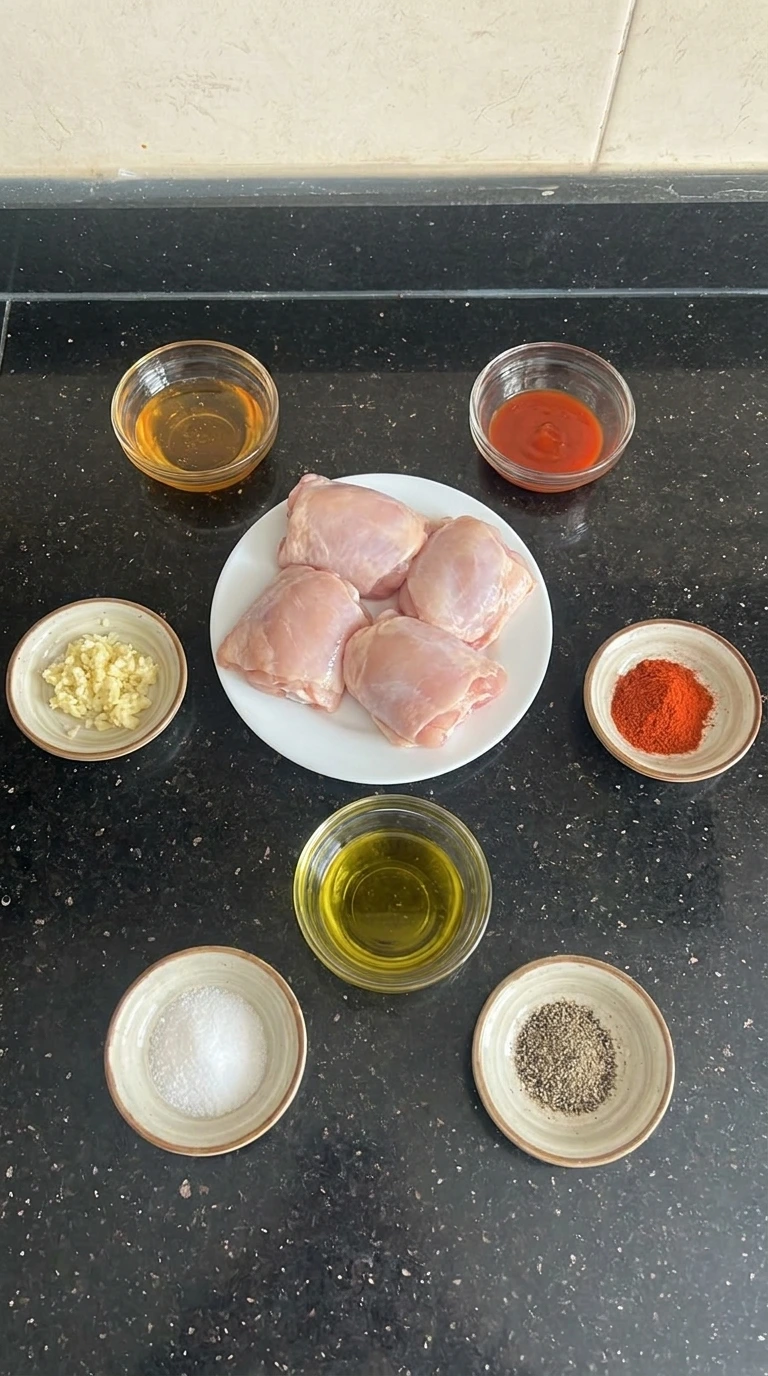 Ingredients for hot honey baked chicken