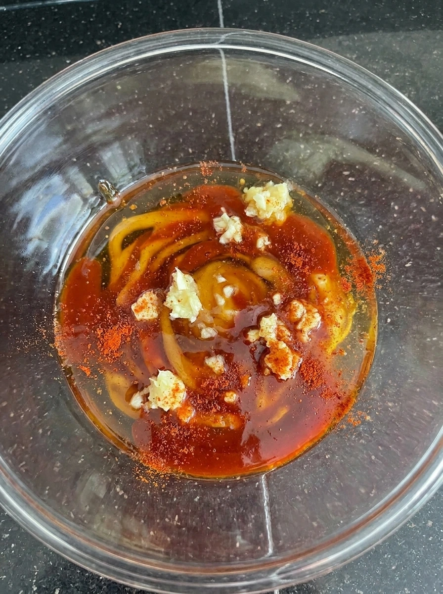 Mixing hot honey sauce