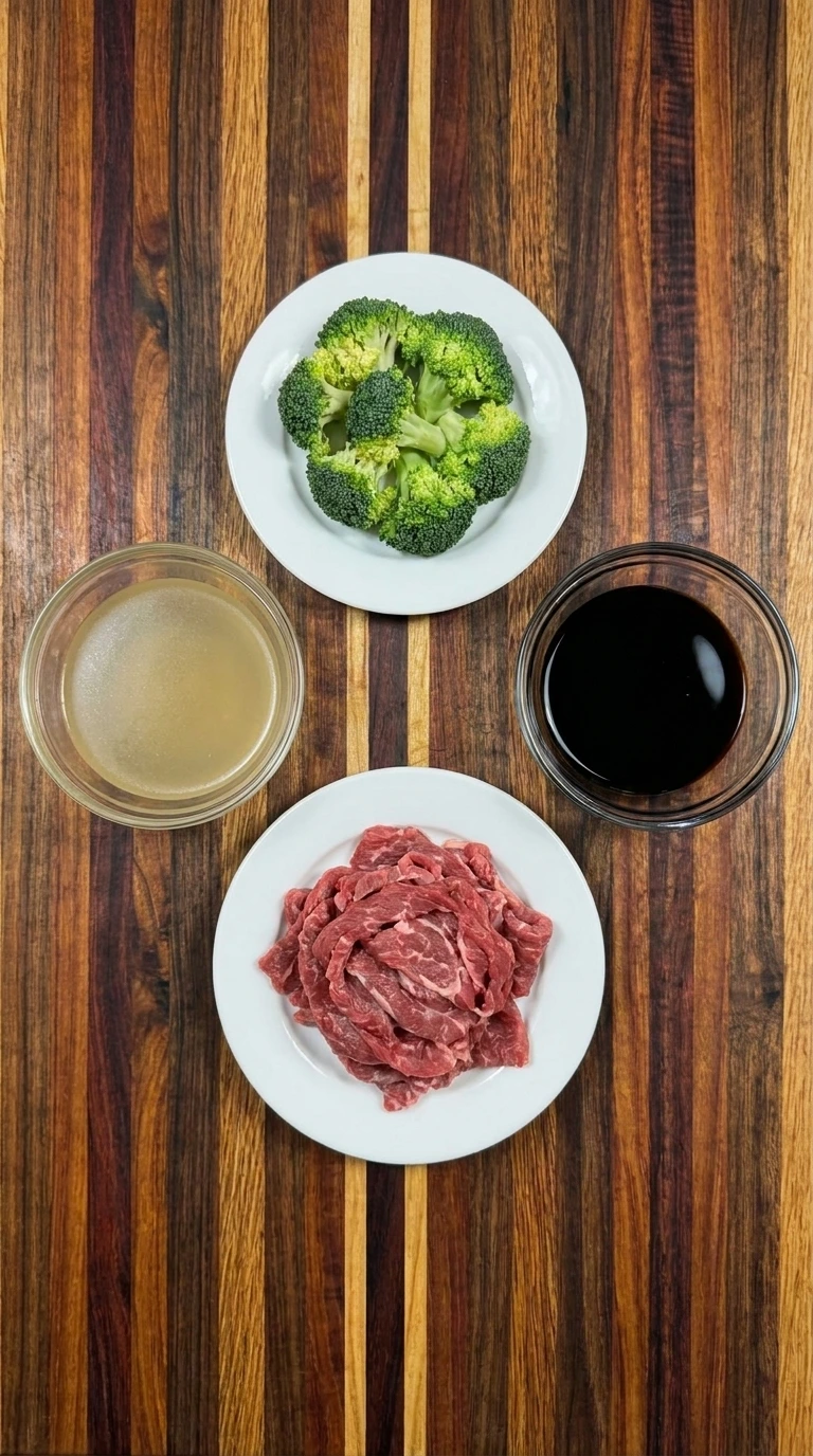 Ingredients for Crock Pot Beef and Broccoli