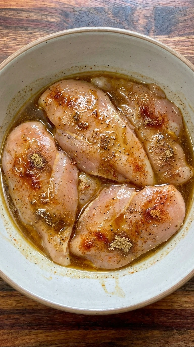 Chicken marinating in Cajun buttermilk
