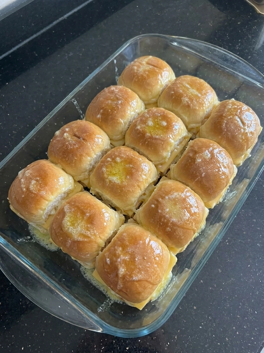 butter brushed over slider tops