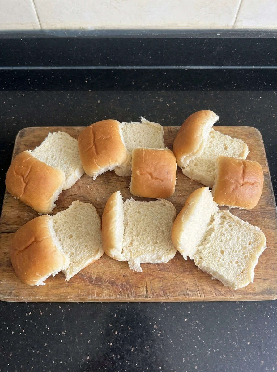 slider buns sliced open showing interior