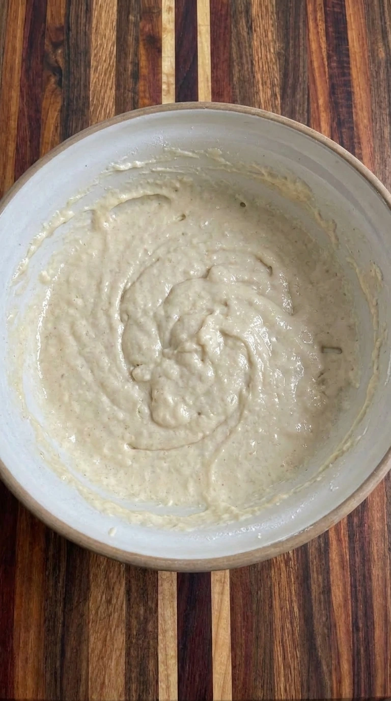 muffin batter mixed