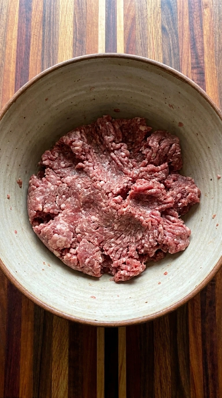 Mixing meatball ingredients