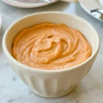 creamy orange fruit dip with swirls