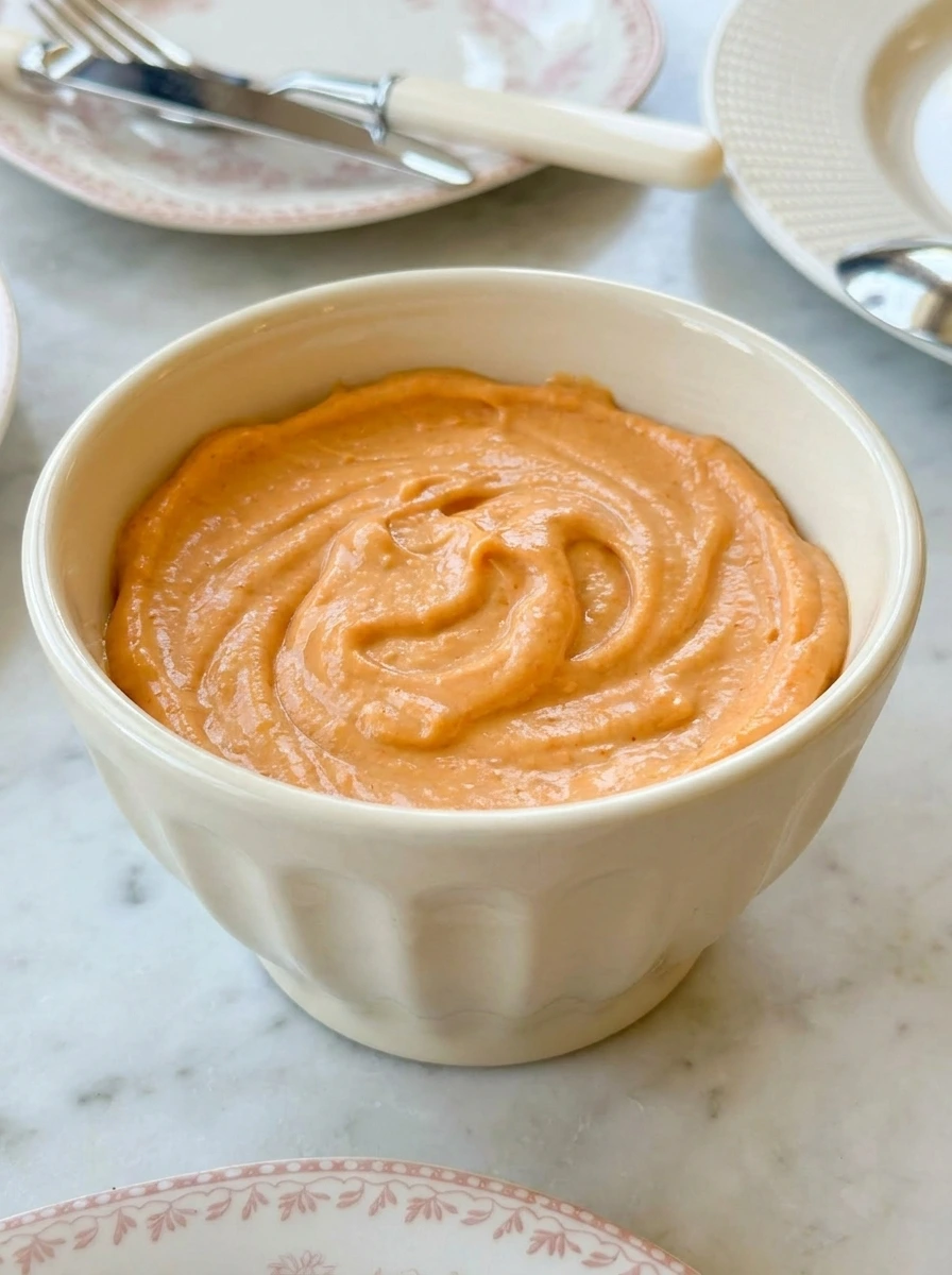creamy orange fruit dip with swirls