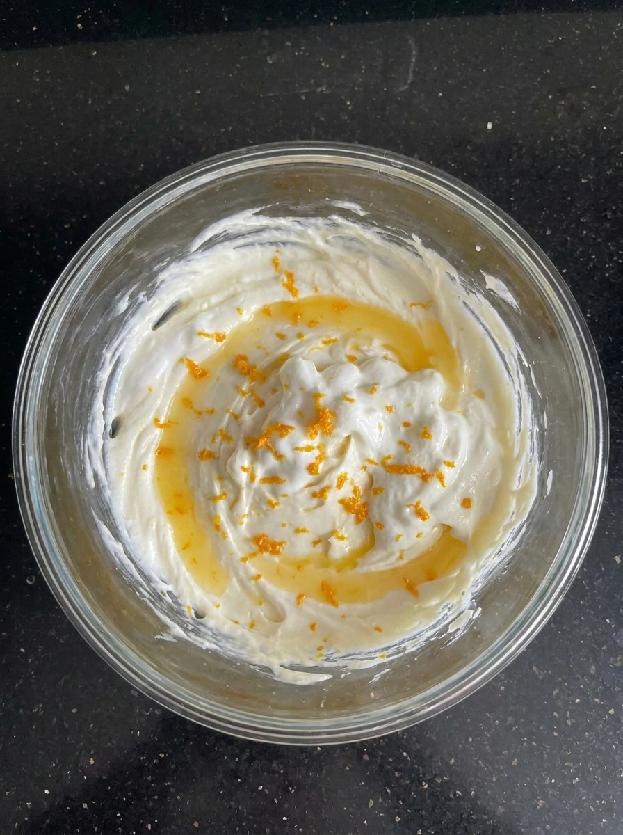 orange zest mixed into creamy dip