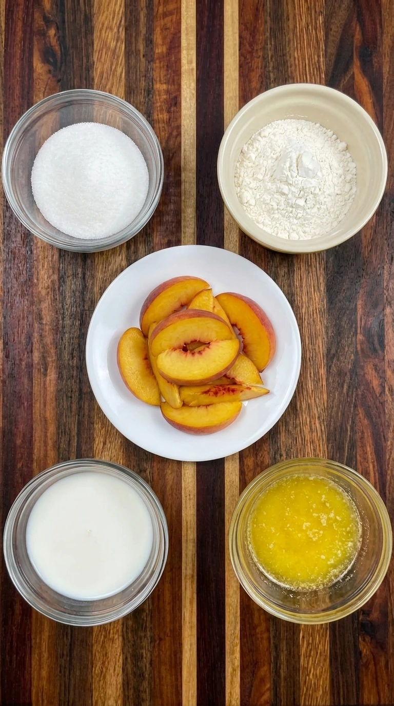 ingredients for easy peach cobbler