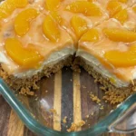 Peach Pretzel Salad Dessert layered sweet and salty treat