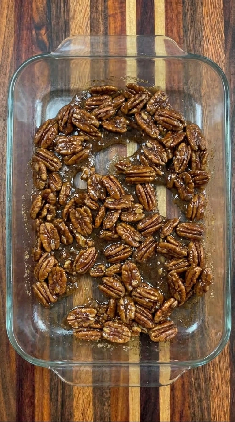 Pecan layer in dish