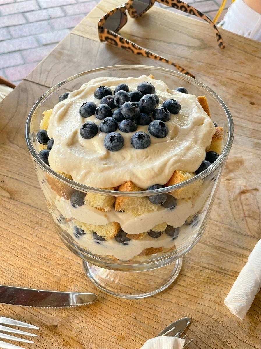 Red White and Blue Trifle with Creamy Layers