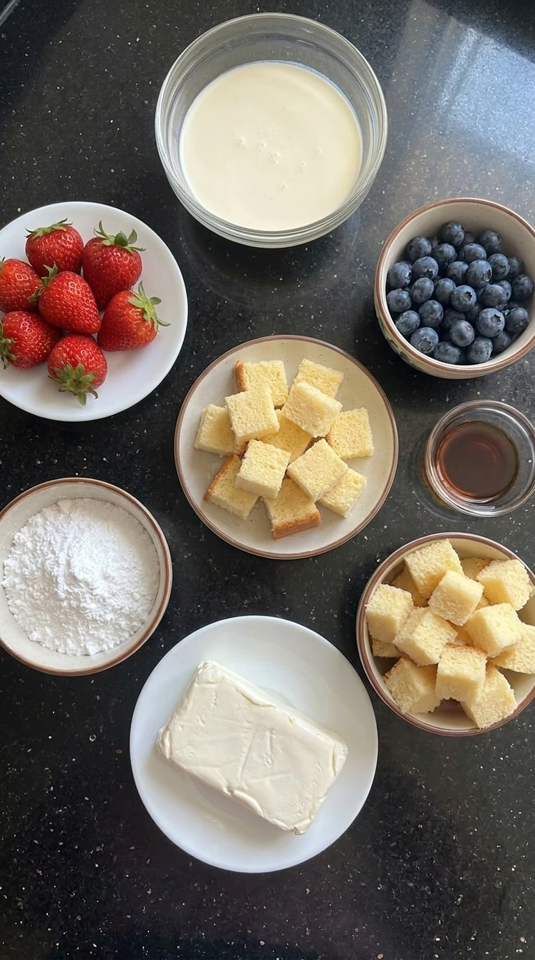 Ingredients for berry trifle