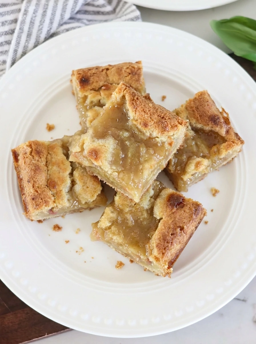 sliced rhubarb bars