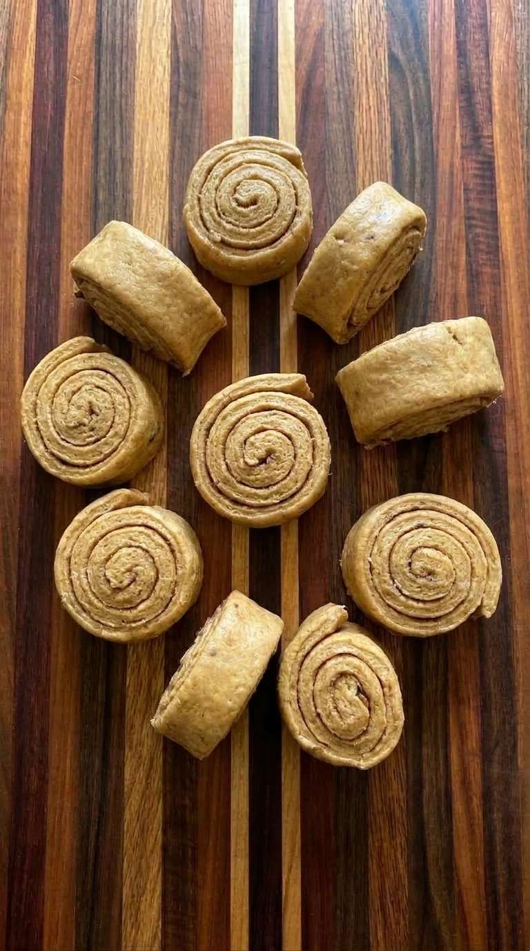 Cut cinnamon roll spirals