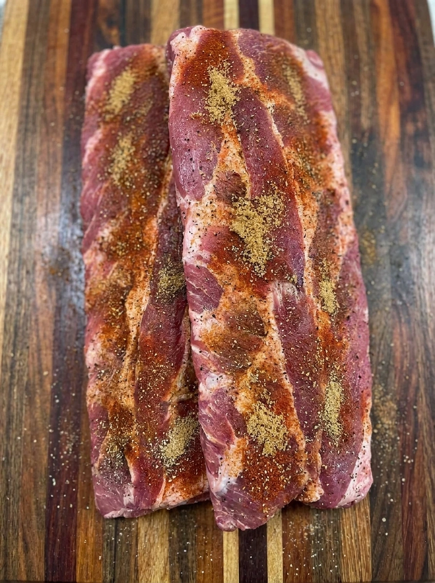 seasoned ribs with spices