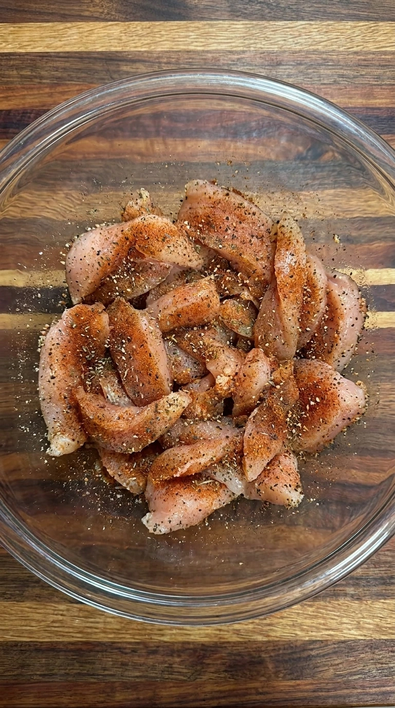 Seasoned chicken strips