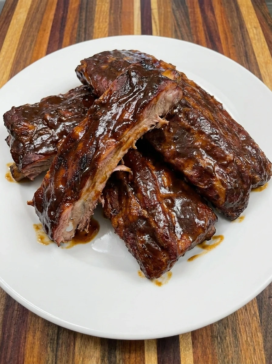 served slow cooker ribs