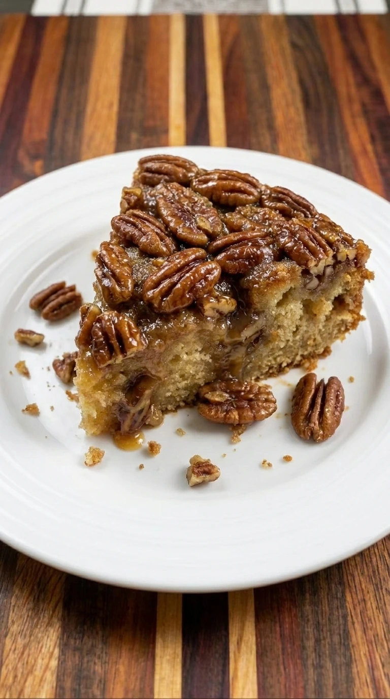 Pecan dump cake portion
