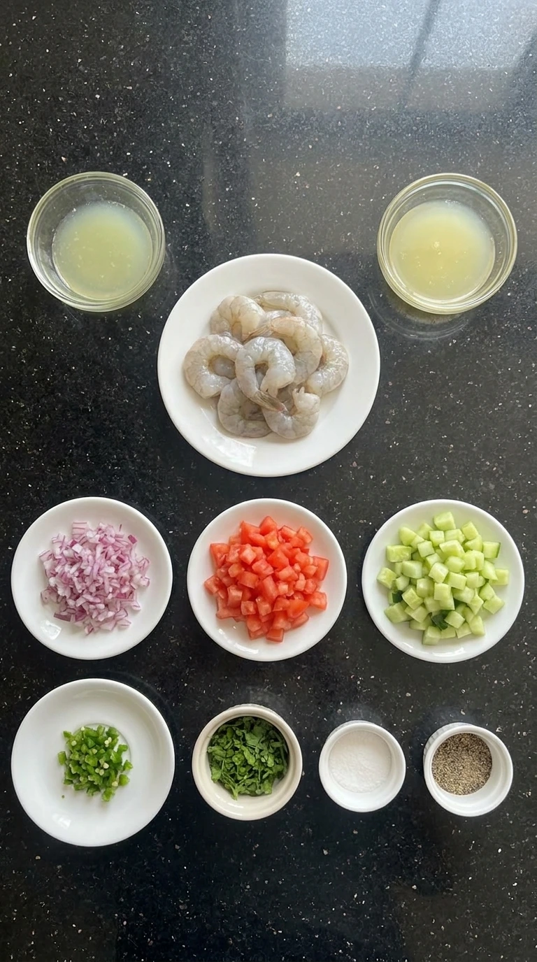 ingredients for shrimp ceviche