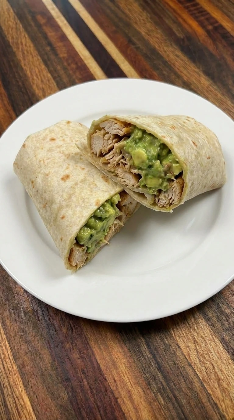 Chicken Avocado Wrap sliced open