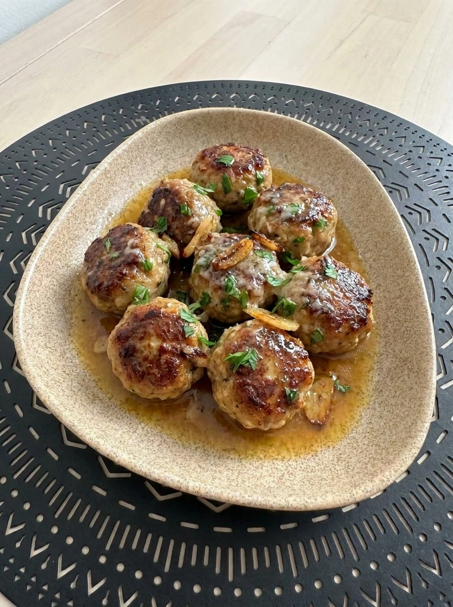 Slow Cooker Garlic Butter Meatballs with rich sauce