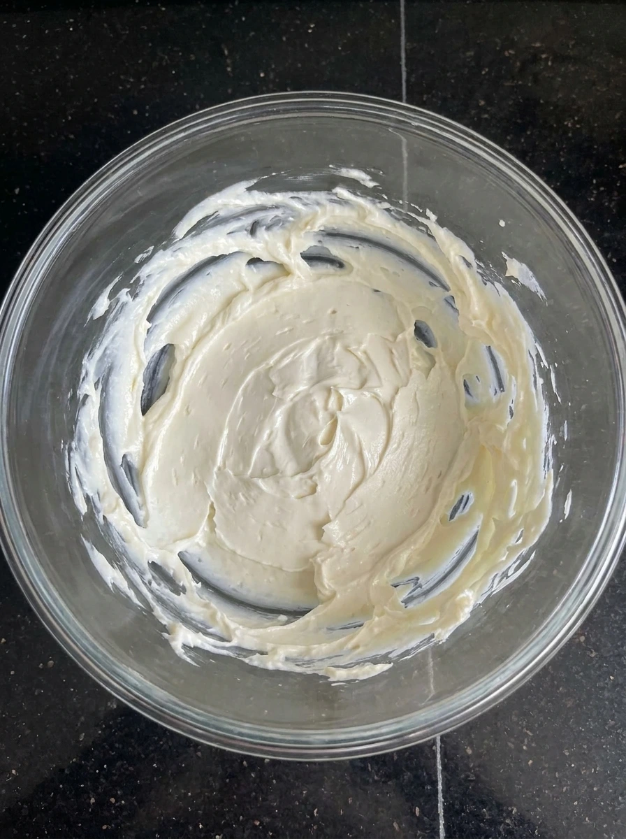 softened cream cheese in bowl