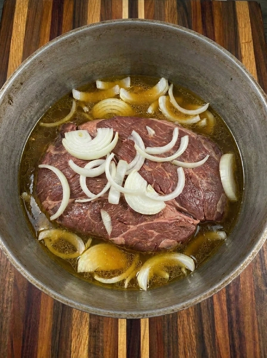 beef in broth with seasoning