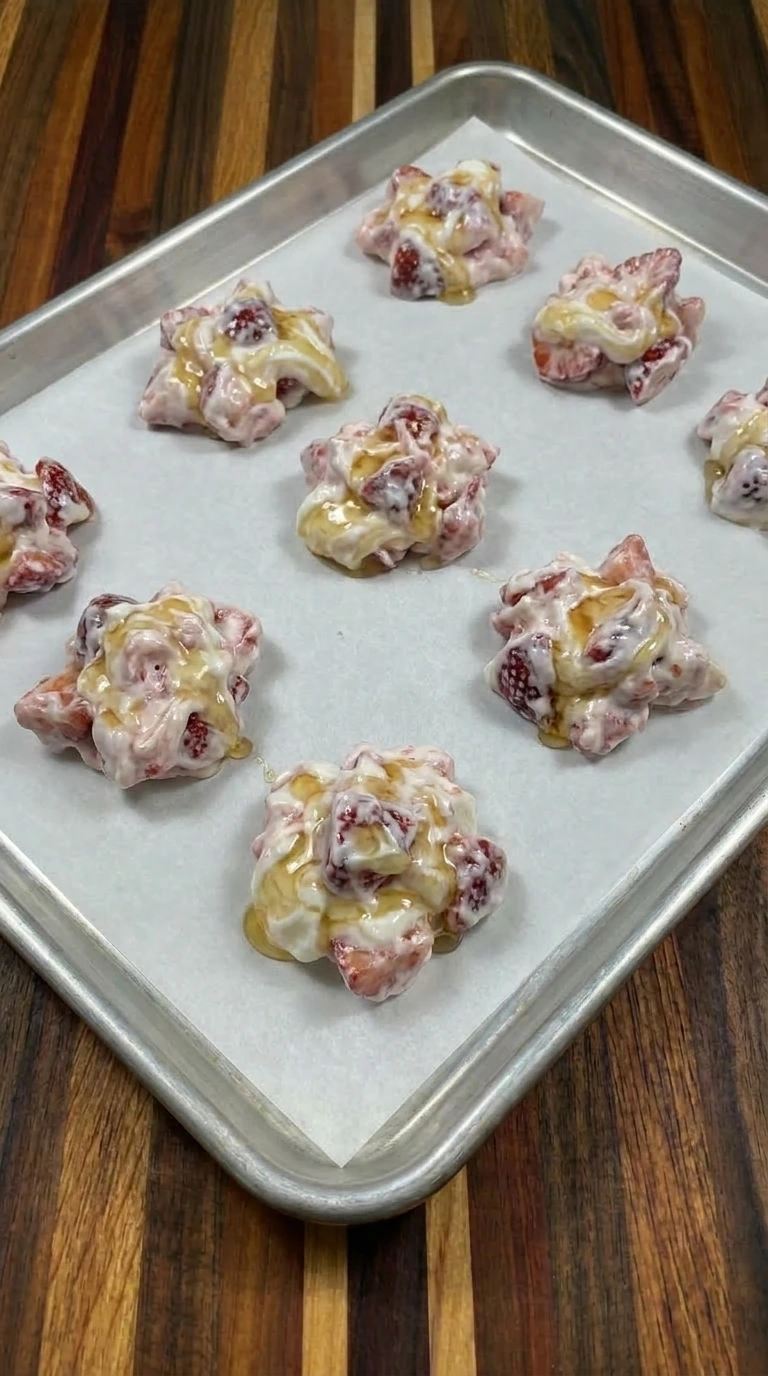 yogurt clusters on tray