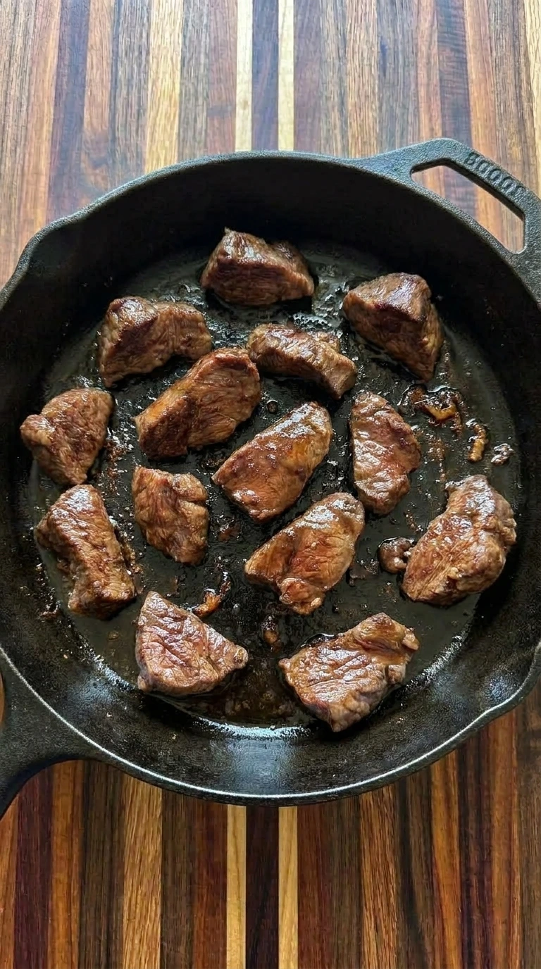 Cooked steak
